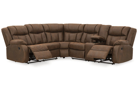 Trail Boys Walnut 2-Piece Reclining Sectional from Ashley - Luna Furniture