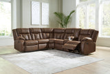 Trail Boys Walnut 2-Piece Reclining Sectional from Ashley - Luna Furniture