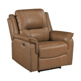 Haven Brown 3-Piece Power Reclining Set (Sofa & Loveseat & Chair) from Homelegance - Luna Furniture