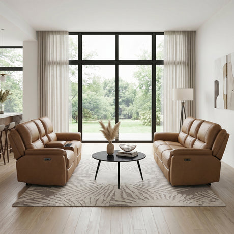 Haven Brown Power Double Reclining Sofa from Homelegance - Luna Furniture