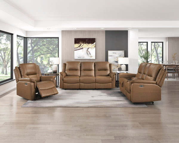 Haven Brown 3-Piece Power Reclining Set (Sofa & Loveseat & Chair)