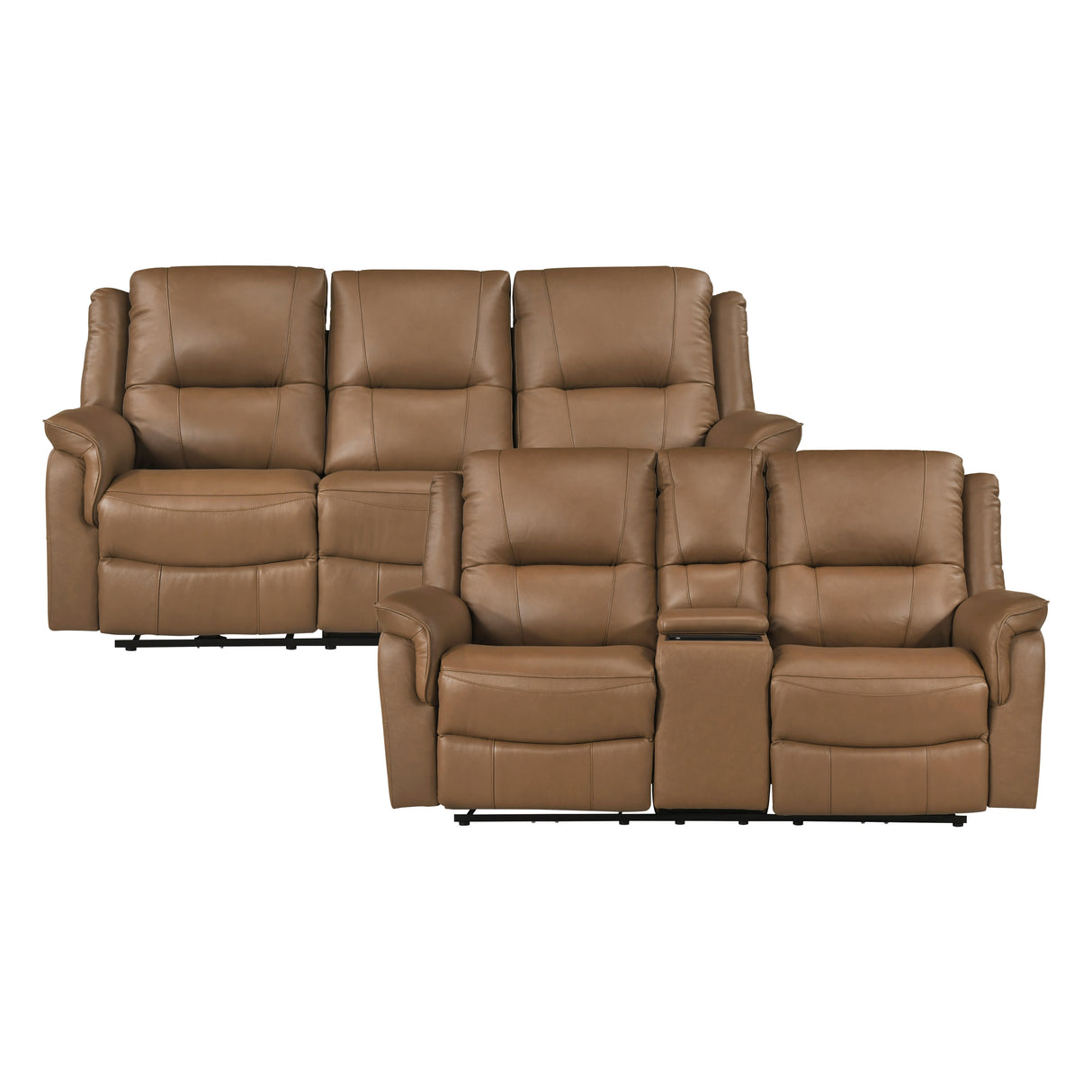Haven Brown Power Double Reclining Set (Sofa & Loveseat)