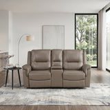 8301DTP-2PW Power Double Reclining Love Seat with Center Console, Hidden Arms Cup Holders, Charging Ports and Wireless Charger from Homelegance - Luna Furniture