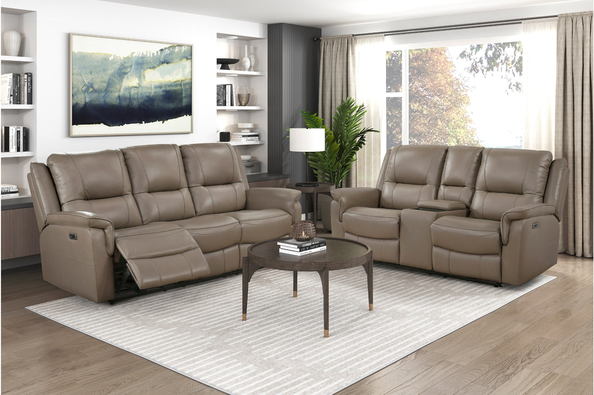 Haven Russet 2-Piece Power Reclining Set (Sofa & Loveseat)