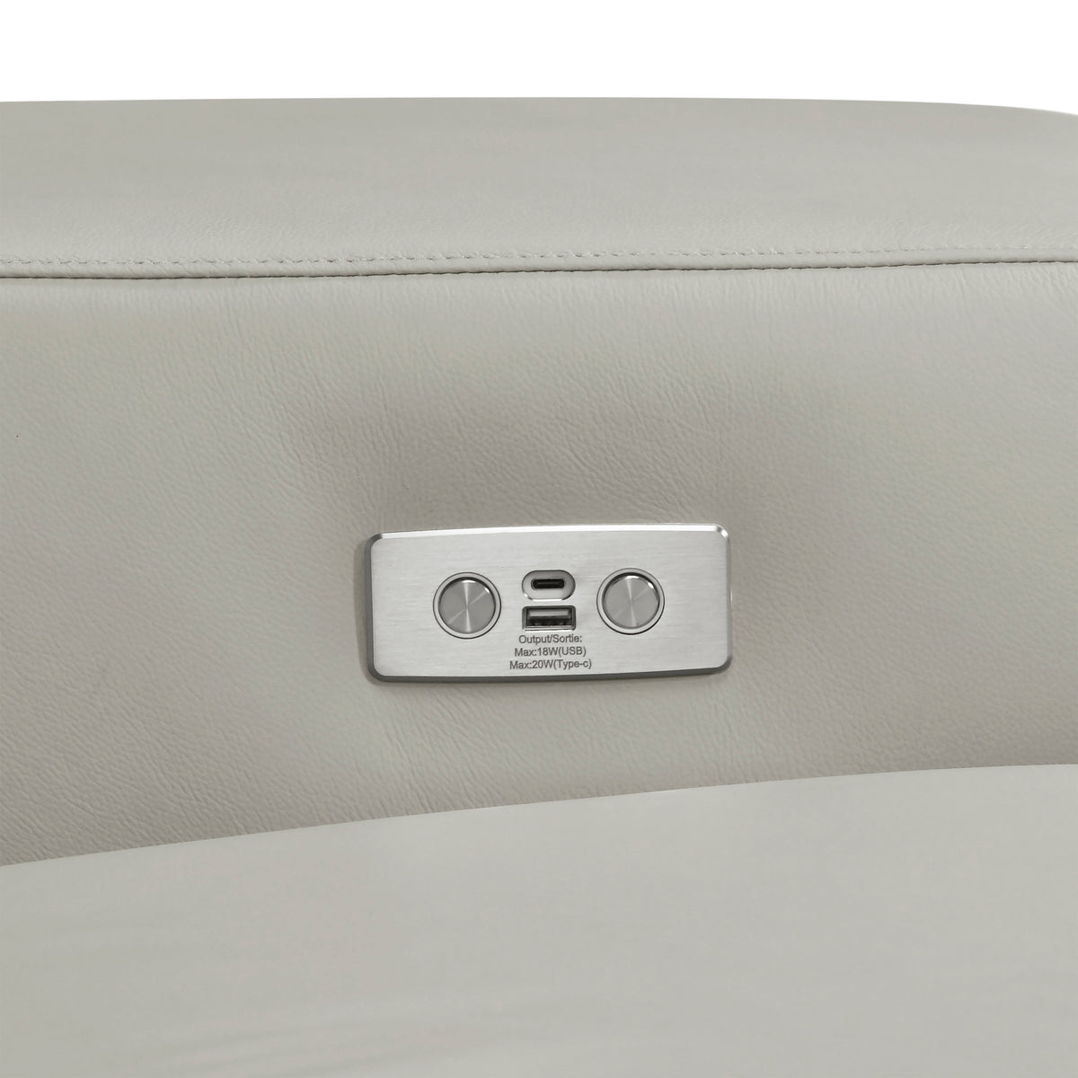 Ventura Light Gray Leather Left Side Chaise Sectional with Adjustable Headrests from Homelegance - Luna Furniture