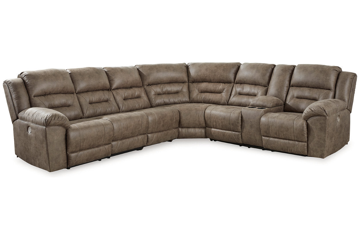 Ravenel Fossil 4-Piece Power Reclining Sectional from Ashley - Luna Furniture