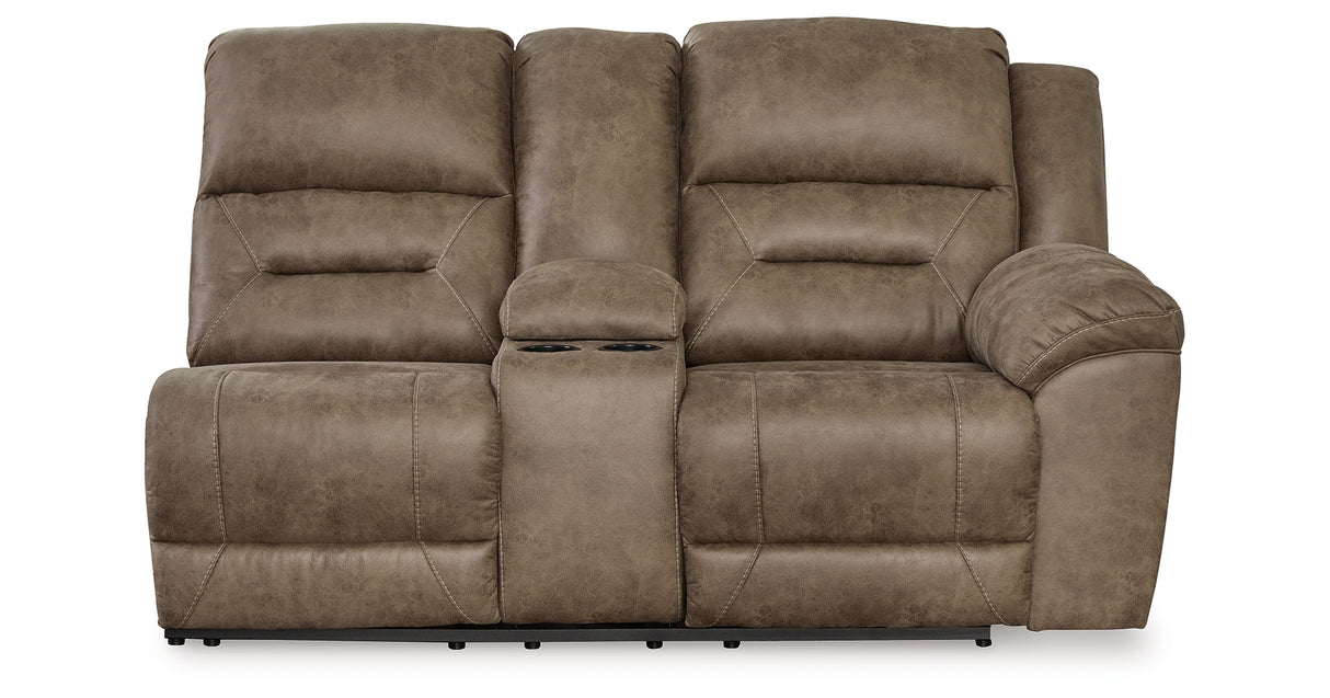 Ravenel Fossil Right-Arm Facing Power Reclining Loveseat with Console from Ashley Furniture - Luna Furniture