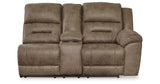 Ravenel Fossil Right-Arm Facing Power Reclining Loveseat with Console from Ashley Furniture - Luna Furniture