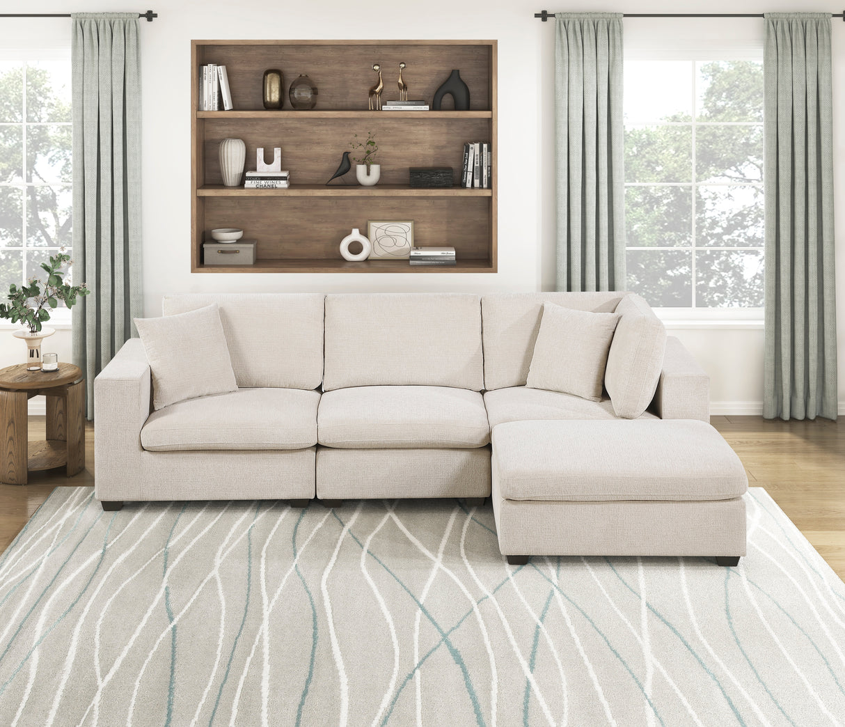Serenity Beige Ottoman from Homelegance - Luna Furniture