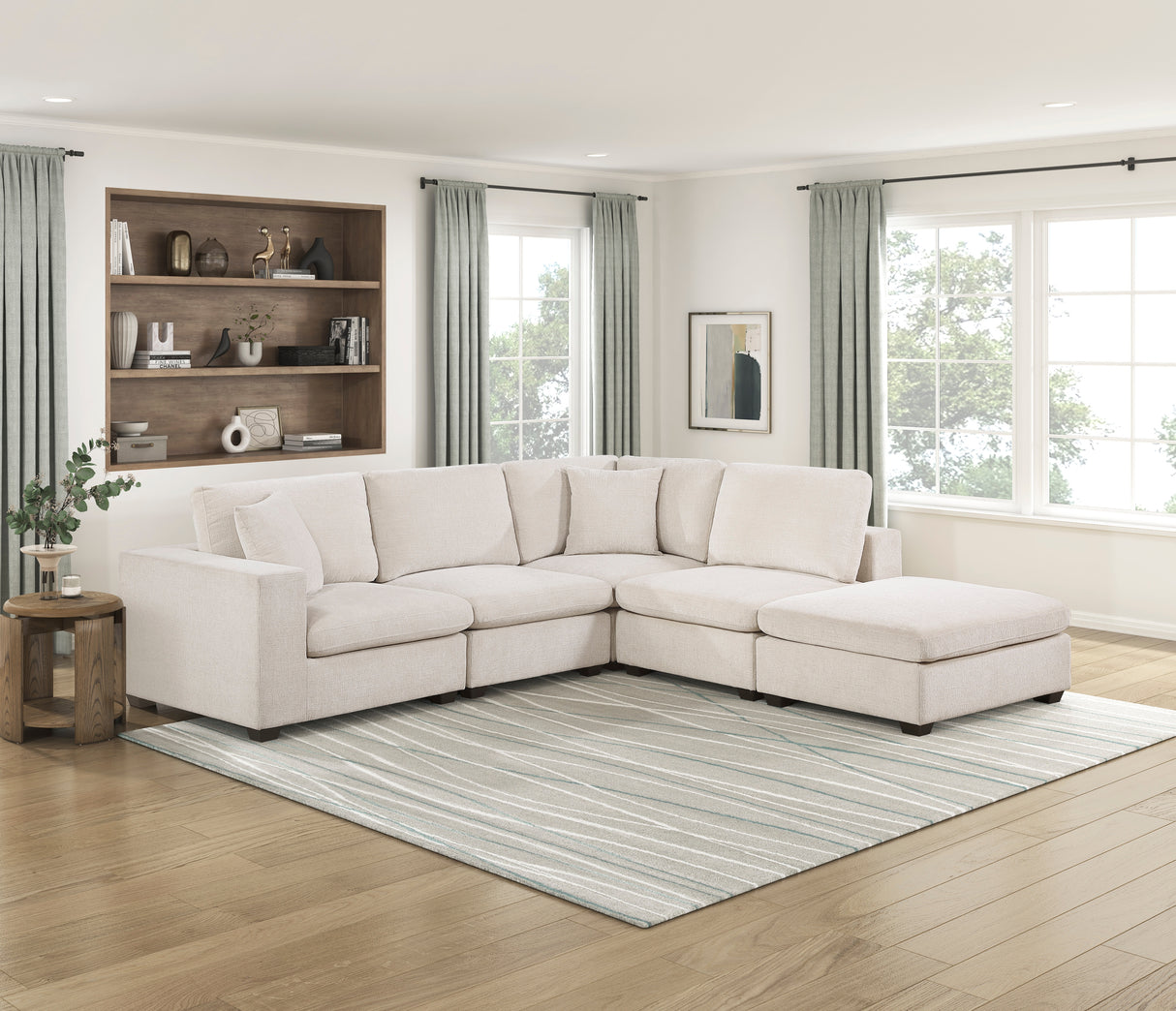 Serenity Beige Ottoman from Homelegance - Luna Furniture