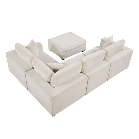 Serenity Beige 4-Piece Modular Sectional with Ottoman from Homelegance - Luna Furniture
