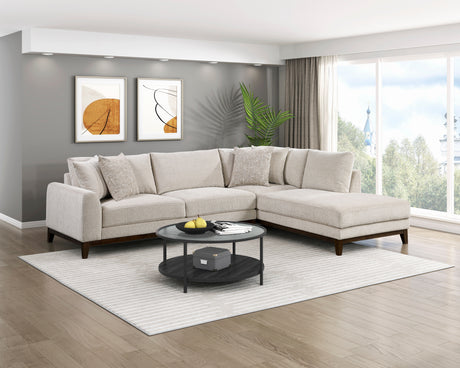 Juniper Taupe Chenille 2-Piece Sectional with Right Chaise from Homelegance - Luna Furniture