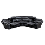 8315BLK*SCPW (3)3-Piece Power Reclining Sectional with Two Consoles, Speakers, Subwoofer, LED Lighting and Charging Port from Homelegance - Luna Furniture