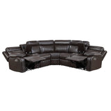 8315DBR*SCPW (3)3-Piece Power Reclining Sectional with Two Consoles, Speakers, Subwoofer, LED Lighting and Charging Port from Homelegance - Luna Furniture
