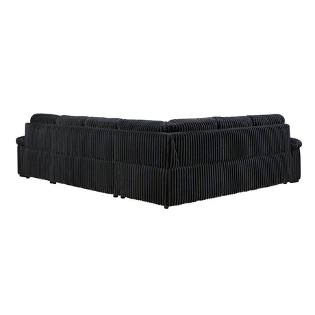 Ridge Black 3-Piece Right Side Chaise Sectional with Pull-out Bed and Hidden Storage from Homelegance - Luna Furniture