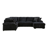 8317BLK*33LRC (3)3-Piece Sectional with Pull-out Bed, Right Side Chaise and Hidden Storage from Homelegance - Luna Furniture