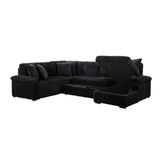 8317BLK*33LRC (3)3-Piece Sectional with Pull-out Bed, Right Side Chaise and Hidden Storage from Homelegance - Luna Furniture