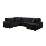 8317BLK*33LRC (3)3-Piece Sectional with Pull-out Bed, Right Side Chaise and Hidden Storage from Homelegance - Luna Furniture