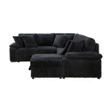 8317BLK*33LRC (3)3-Piece Sectional with Pull-out Bed, Right Side Chaise and Hidden Storage from Homelegance - Luna Furniture