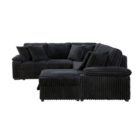 Ridge Black 3-Piece Right Side Chaise Sectional with Pull-out Bed and Hidden Storage from Homelegance - Luna Furniture