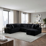 8317BLK*33LRC (3)3-Piece Sectional with Pull-out Bed, Right Side Chaise and Hidden Storage from Homelegance - Luna Furniture