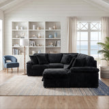 8317BLK*33LRC (3)3-Piece Sectional with Pull-out Bed, Right Side Chaise and Hidden Storage from Homelegance - Luna Furniture