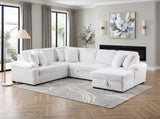 8317WHT*33LRC (3)3-Piece Sectional with Pull-out Bed, Right Side Chaise and Hidden Storage from Homelegance - Luna Furniture