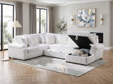 8317WHT*33LRC (3)3-Piece Sectional with Pull-out Bed, Right Side Chaise and Hidden Storage from Homelegance - Luna Furniture