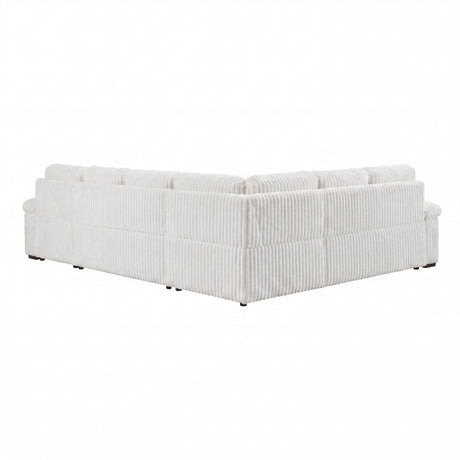 Ridge White 3-Piece Right Side Chaise Sectional with Pull-out Bed and Hidden Storage from Homelegance - Luna Furniture