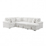 8317WHT*33LRC (3)3-Piece Sectional with Pull-out Bed, Right Side Chaise and Hidden Storage from Homelegance - Luna Furniture