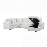 8317WHT*33LRC (3)3-Piece Sectional with Pull-out Bed, Right Side Chaise and Hidden Storage from Homelegance - Luna Furniture