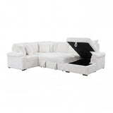 8317WHT*33LRC (3)3-Piece Sectional with Pull-out Bed, Right Side Chaise and Hidden Storage from Homelegance - Luna Furniture