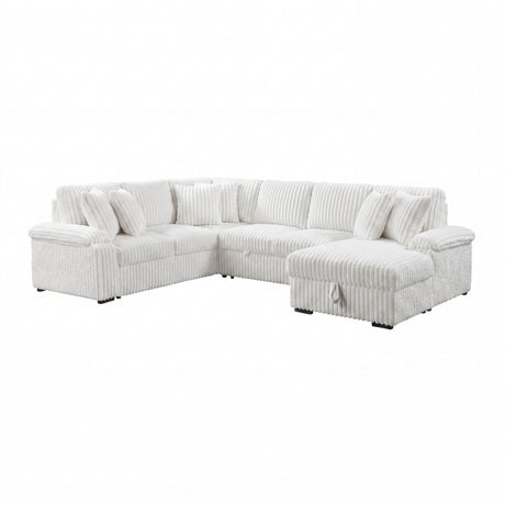 Ridge White 3-Piece Right Side Chaise Sectional with Pull-out Bed and Hidden Storage from Homelegance - Luna Furniture