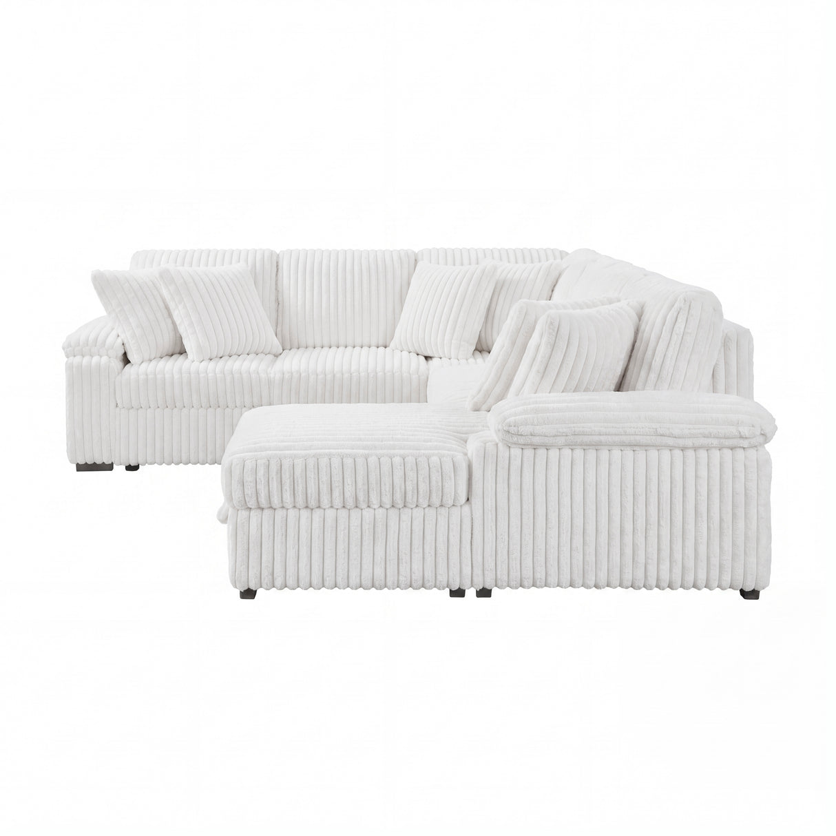 8317WHT*33LRC (3)3-Piece Sectional with Pull-out Bed, Right Side Chaise and Hidden Storage from Homelegance - Luna Furniture