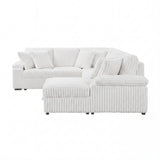 8317WHT*33LRC (3)3-Piece Sectional with Pull-out Bed, Right Side Chaise and Hidden Storage from Homelegance - Luna Furniture