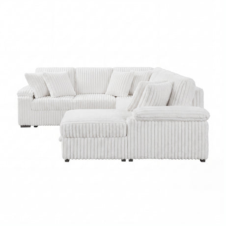 Ridge White 3-Piece Right Side Chaise Sectional with Pull-out Bed and Hidden Storage from Homelegance - Luna Furniture