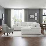8317WHT*33LRC (3)3-Piece Sectional with Pull-out Bed, Right Side Chaise and Hidden Storage from Homelegance - Luna Furniture