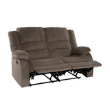 Jarita Chocolate Double Reclining Loveseat from Homelegance - Luna Furniture