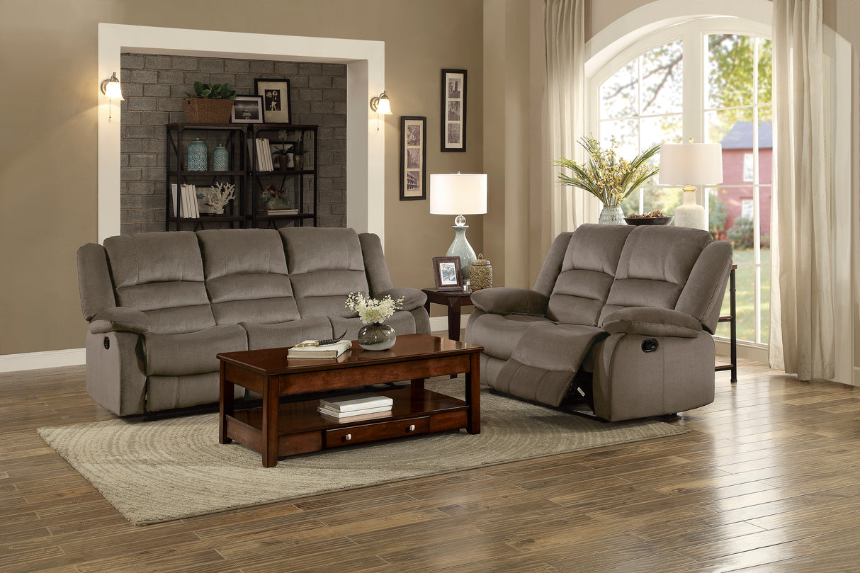 Jarita Chocolate Double Reclining Sofa from Homelegance - Luna Furniture
