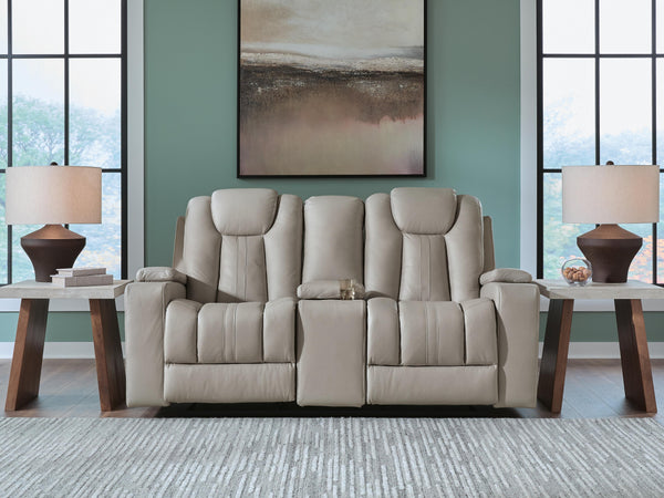 Elevate Edges Coin Glider Reclining Loveseat with Console