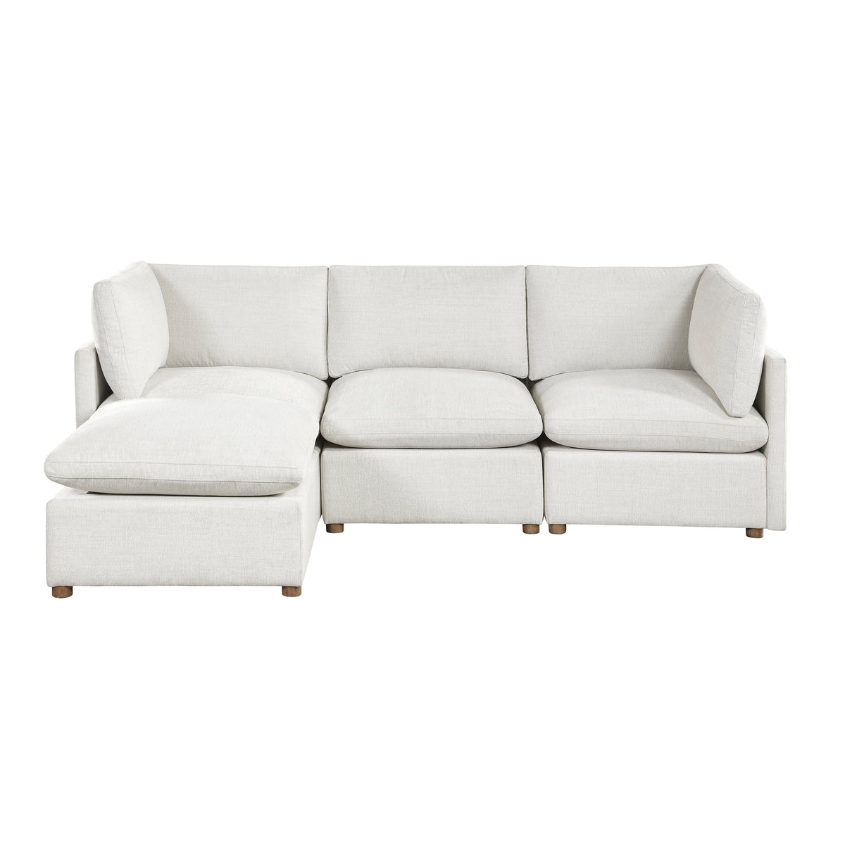 Annex Beige 4-Piece Chenille Modular Sectional with Ottoman from Homelegance - Luna Furniture