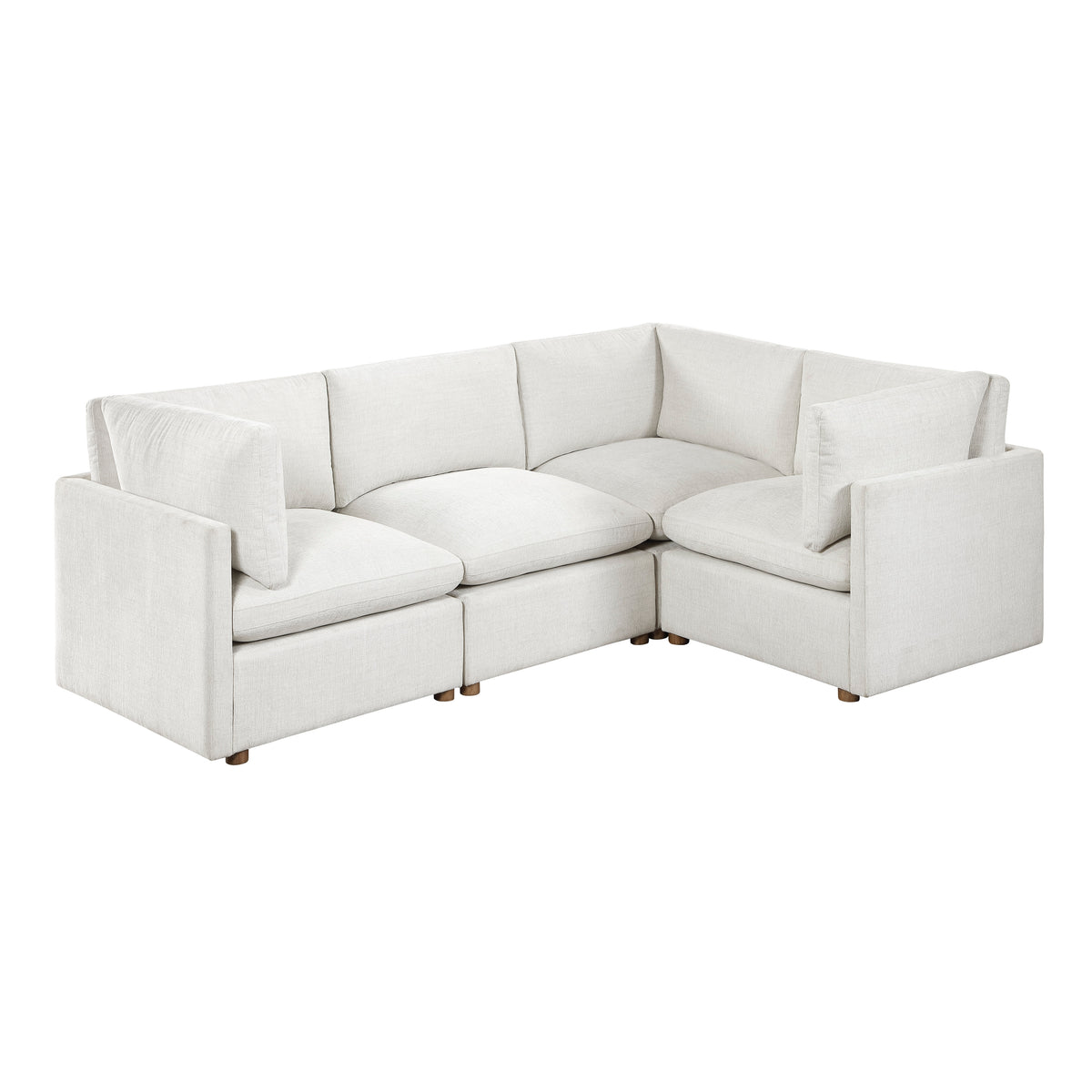 Annex Beige 5-Piece Chenille Modular Sectional with Ottoman and Reversible Cushions from Homelegance - Luna Furniture