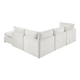 Annex Beige 5-Piece Chenille Modular Sectional with Ottoman and Reversible Cushions from Homelegance - Luna Furniture