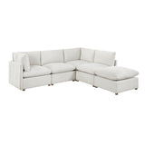 Annex Beige 5-Piece Chenille Modular Sectional with Ottoman and Reversible Cushions from Homelegance - Luna Furniture
