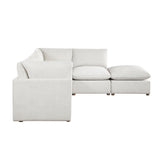 Annex Beige 5-Piece Chenille Modular Sectional with Ottoman and Reversible Cushions from Homelegance - Luna Furniture