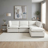 Annex Beige 5-Piece Chenille Modular Sectional with Ottoman and Reversible Cushions from Homelegance - Luna Furniture
