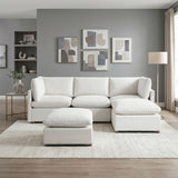 Annex Beige 5-Piece Chenille Modular Sectional with Two Ottomans from Homelegance - Luna Furniture