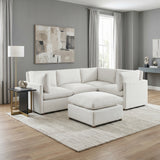 Annex Beige 6-Piece Chenille Modular Sectional with Two Ottomans from Homelegance - Luna Furniture