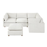 Annex Beige 5-Piece Chenille Modular Sectional with Ottoman from Homelegance - Luna Furniture