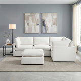 Annex Beige 5-Piece Chenille Modular Sectional with Ottoman from Homelegance - Luna Furniture